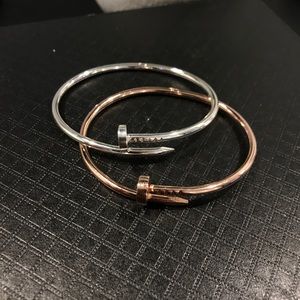 Nail bracelet 18k white/rose gold